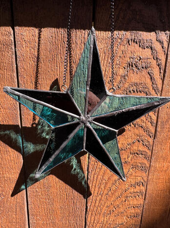 Nautical Star Handmade Stained Glass Suncatcher (7.5 inch) - FREE SHIPPING
