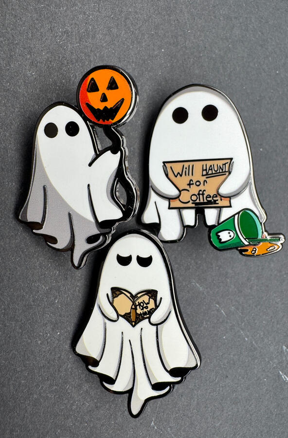 Ghost Halloween Enamel Pins