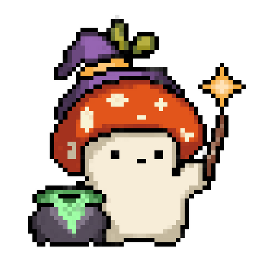 Wizard (Pixel) Mushroom Sproutling 1.5 Inch Enamel Pin