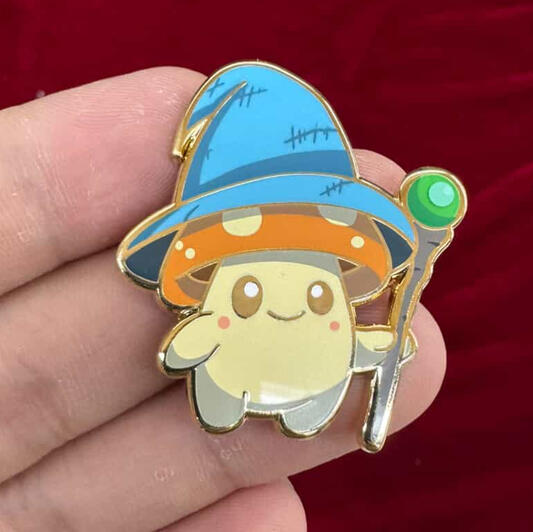 Wizard Mushroom Sproutling 1.5" Enamel Pin and Sticker