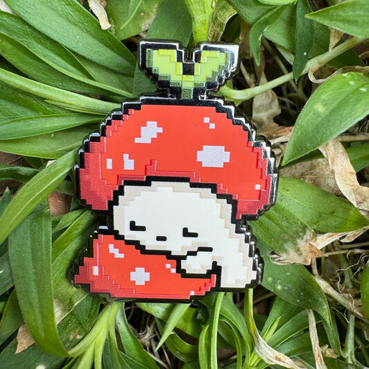 Sleepy Mushroom Sproutling 1.5 Inch Enamel Pin