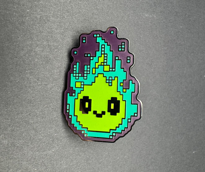 Cryptid Pixel Flame Enamel Pin