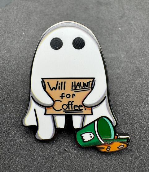 Coffee Ghost Enamel Pin AVAILABLE NOW!