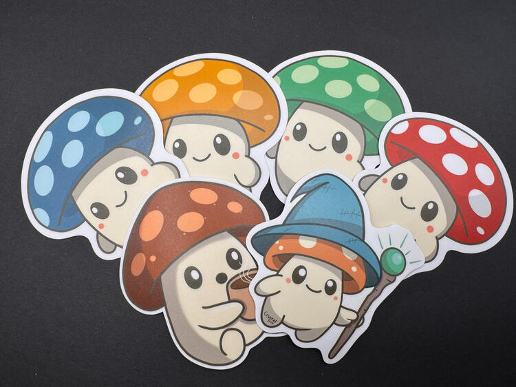Mushroom Sproutling 3" Stickers (Singles and Packs Available)
