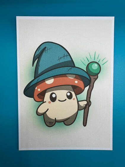 Wizard Mushroom Sproutling 5x7 Print